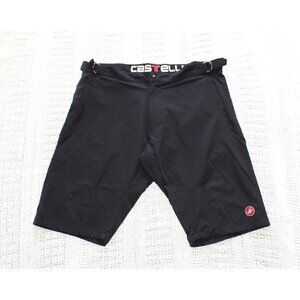 Castelli Men Black trail Short Size XXL/W36 adjustable waist Pockets Outdoor